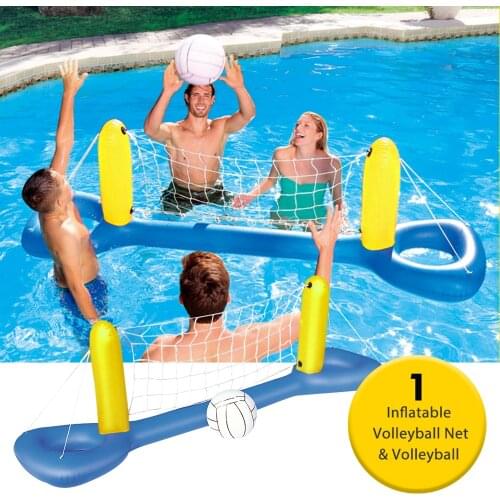 Inflatable Volleyball Net 96.1 x 25.2 inch Volleyball Inflatable Pool Float Set for Kids Adults Swimming Game Toy Summer Floats