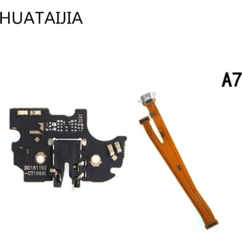 New Original For oppo A7 Charge cable tested Good oppo A7 Charging Flex Cable Microphone with oppo A7 earphone holder