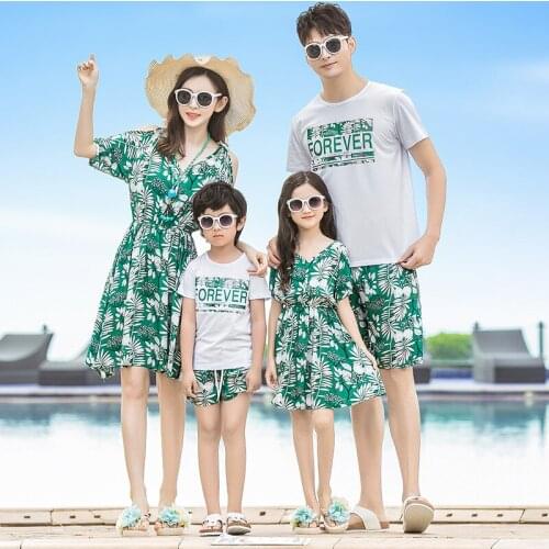Family Look Baby Daughter and Mother Dresses 2019 Summer Brother Sister Boy Girl T-Shirts for Father Son Family Matching Outfits