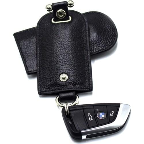 Pull Design Universal Genuine Leather Key Bag Keychain Covers Key Case Men Key Holder Keys Organizer For BMW / VW / Honda