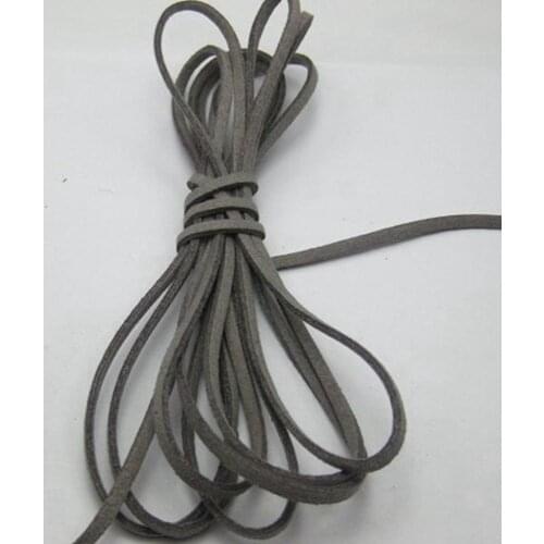 100 Yards Grey Faux Suede Flat Leather Cord Lace String 3mm