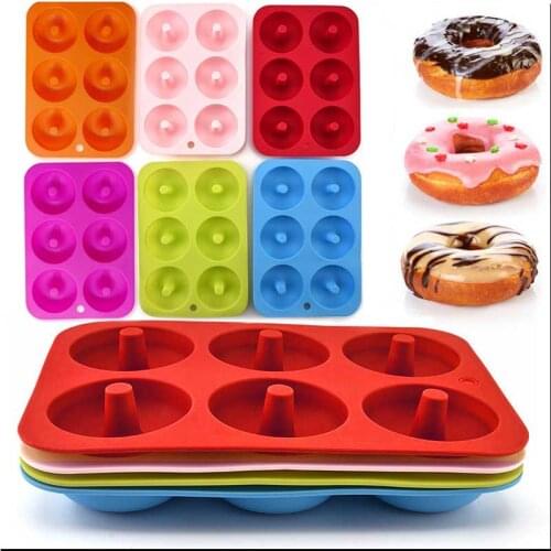 6 Hole Silicone Donut Mold Kitchen Baking Tool Home Round Cake Tart Baking Mold DIY Tool