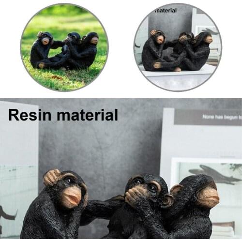 Monkeys Statue Resin Monkeys Figurine Eye-catching Collectible Special Speak No Evil Animal Sculpture