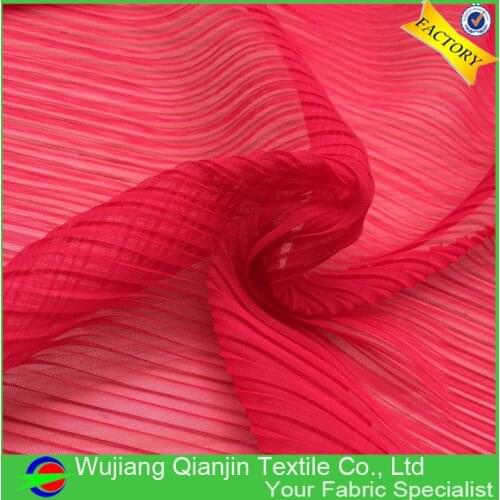 Light Weight Pleated Net Fabric 100% Polyester for Dress