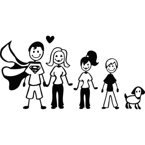 SZWL Happy Family Car Stickers Waterproof Sunscreen Decal Vinyl Stickers Automobile Decoration for BMW X KAI VW Audi,24cm*10cm