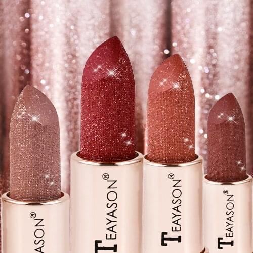 Teayason velvet matte lipstick pencil waterproof long lasting bean red nude makeup student Silk stockings glitter lipstick AM108