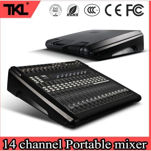 TKL DM1405 professional 14 Channel Mechanical Pusher DJ mixer Console stage Digital Audio Mixer