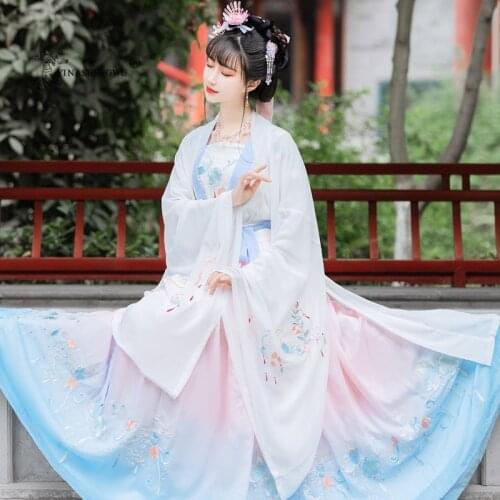 Chinese Traditional Womens Clothing Hanfu Chinese Style Ancient Costume Folk Stage Performance Costume Retro Singer Princess