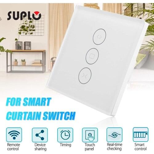 SUPLO Smart Home WiFi Curtain Switch panel mobile phone remote control scenario linkage timing remote control switch(EU)
