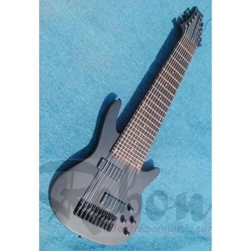 Weifang Rebon 10 String Neck through body electric Bass Guitar into Satin Black colour