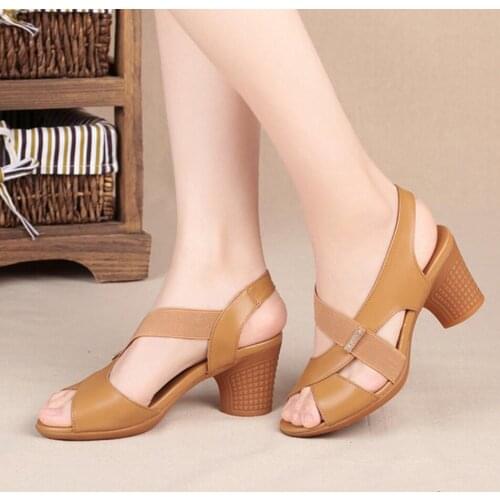2020 new holiday summer women sandals casual mom shoes woman Thick with High heels sandlias female thick bottom Gladiator sandal