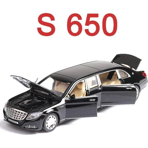 1/32 Toy Car S650 Lengthened Alloy Model Metal Diecasts Big Size V12 Toy Vehicles Model With Sound Light 6 Doors Children Gifts