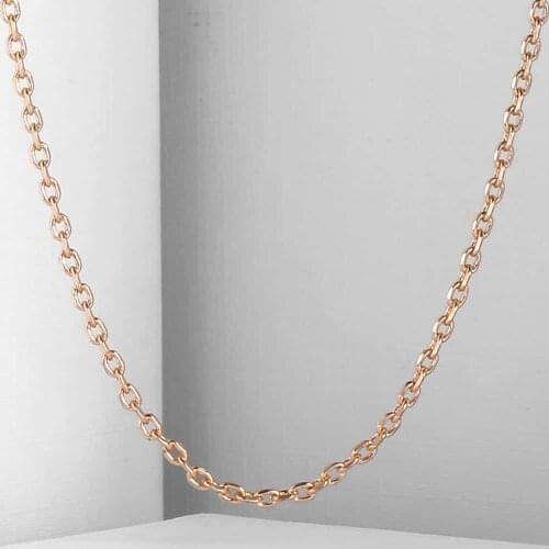 2mm Thin Women Girl 585 Rose Gold Color Rolo Cable Link Chain Necklace Elegant Jewelry 20-24inch CN14