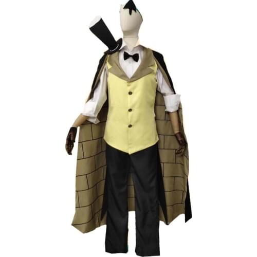 2019 Gravity Falls Bill Cipher Cosplay Costume Bill And Will Cosplay Costume Full Set With Hat And Cloak