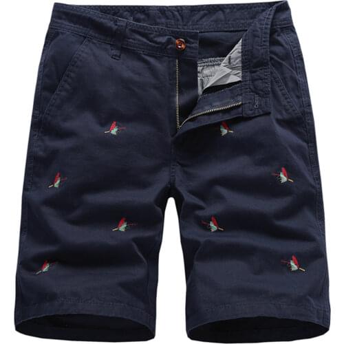 2021 Summer Fashion New Mens Casual Boutique Tooling Cotton Shorts / Male Straight Print Tooling Shorts
