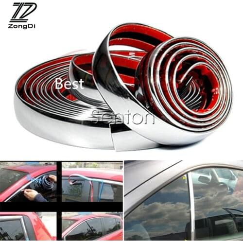 ZD Car Stickers Chrome Decor Strip for Citroen C4 C5 Hyundai Solaris I30 VW Polo T5 Ford Fiesta Fusion Mustang Opel astra j 2017