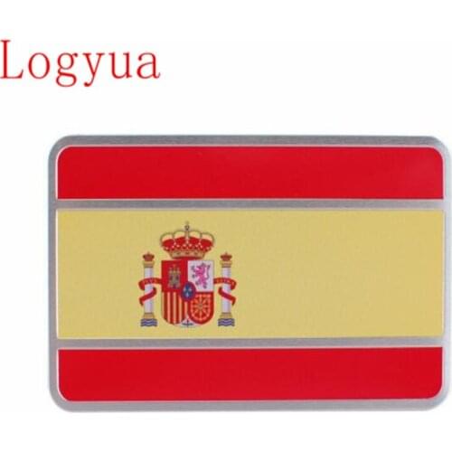 Car Style 8x5cm High Quality Aluminum Spain Flag Sticker Emblem Decal Badge For Cars 1pcs/lot