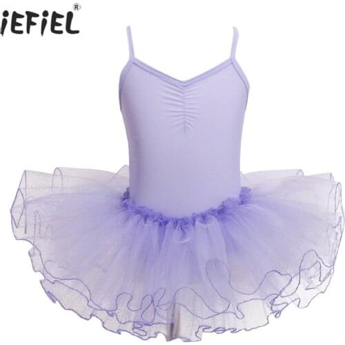 Girls Ballet Dress Kids Leotard Gymnastics Tutu Mesh Ballet Dance Dress Performance Party Costume Ballerina Girl Dress Dancewear