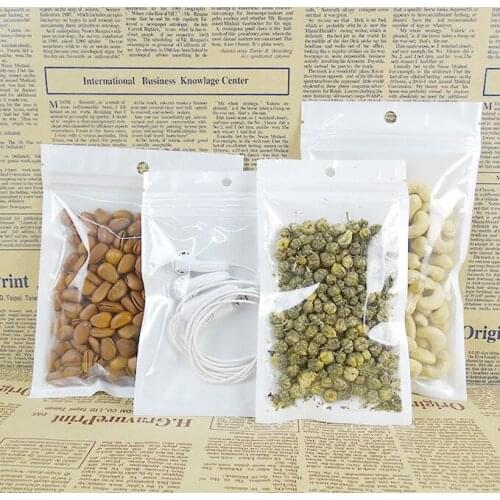 White / Clear Self Seal Zipper Plastic Retail Packaging Pack Bag Ziplock Zip Lock Storage Bag Retail Package With Hang Hole