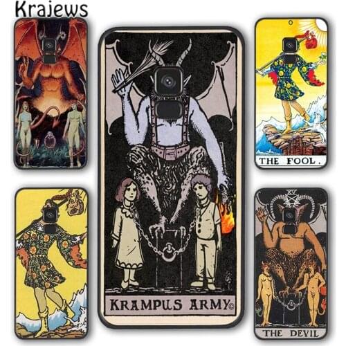 Krajews Tarot Cards The Devil Phone Case Cover For Samsung Galaxy S5 S6 S7 edge S8 S9 S10 E lite S20 plus ultra Note