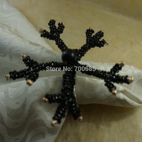 Black coral napkin rings,beads napkin holder