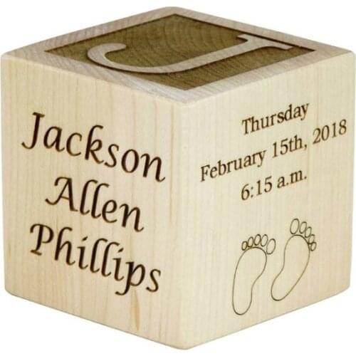 Custom Engraved Baby Block Newborn Gift Baby Gift Wooden Block Personalized Baby Gift Custom Baby Block Baby Girl Gift Baby Boy