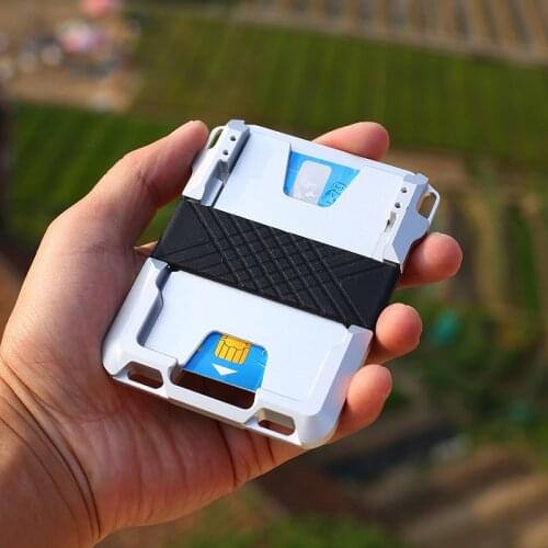 DIENQI Rfid ID Badge Credit Card Holder Men Carbon Fiber Aluminum Metal Slide Smart Wallets 2021 Bank Cardholder Case Nederland