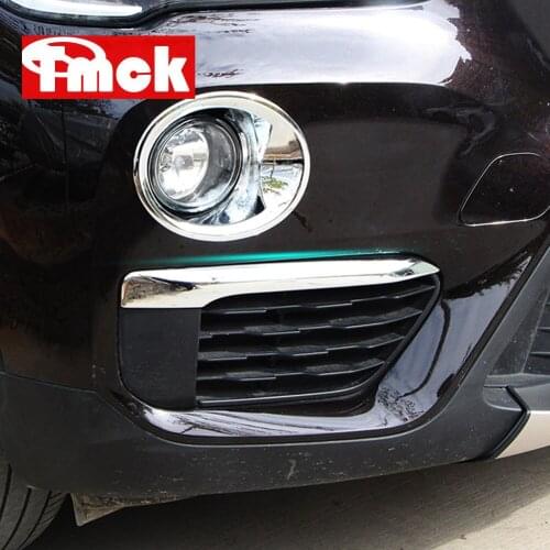 For BMW X1 F48 2016-2019 ABS Chrome Car Front Fog Lamp Eyelid Decorative Stripe Cover Trim Bright Silver Car Sticker Accessories