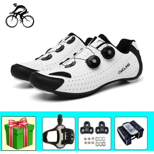 Road Cycling Sneakers Add Pedals Breathable Self-locking Bicicleta Triatlon Unisex Riding Bicycle Shoes Outdoor Racing Footwear