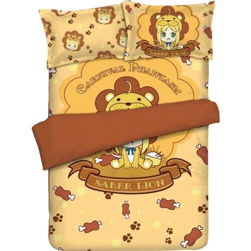 Fate Grand Order Fate Stay Night Saber Lion Bedding Set With Pillow Cases Bed Sheet Duvet Cover Set