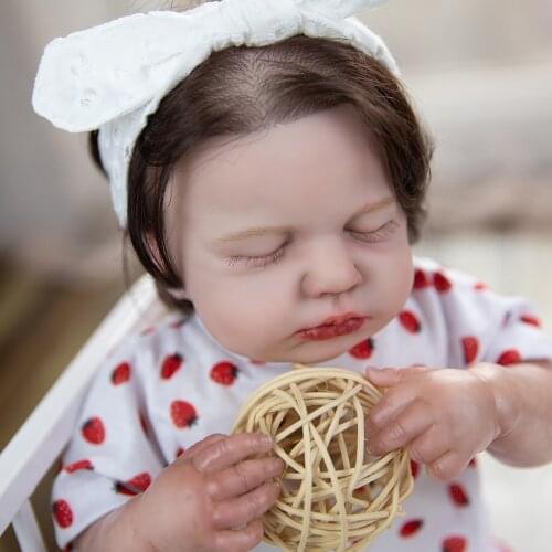 20" LOULOU Reborn Silicone Cloth Body Reborn Baby Doll Toys Lifelike Child Birthday Gift Toys For Girls