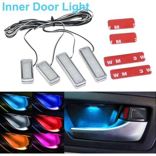 1set Atmosphere Lamp Lights Interior Auto Decorative Inner Door Bowl Wrists Armrest Lights Ambient Light Car Door Interior Light