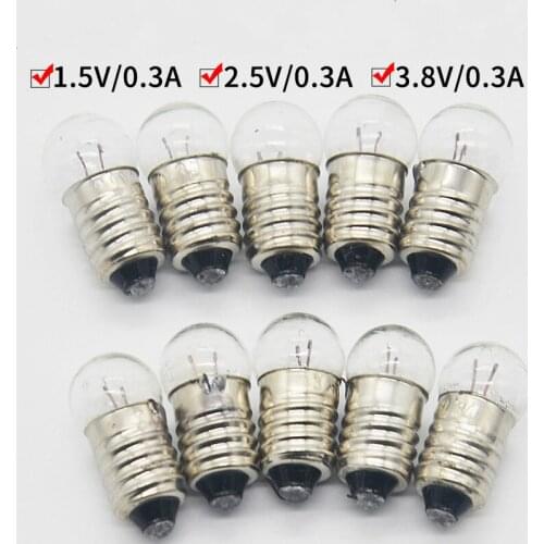 50 pcs Physics Electrical Experiment Small Bulb Students Science and Electrical Circuit Experiment 1.5V 2.5V 3.8V