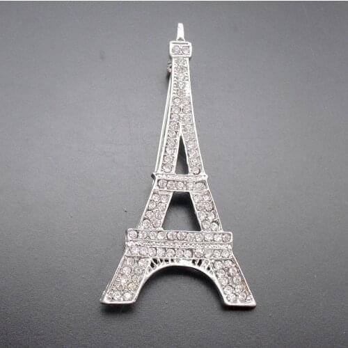 Hot Fashion Lady Crystal Eiffel Tower Shape Sparkling Rhinestone Pin Brooch, Item NO.: BH7436