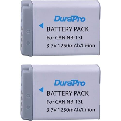 DuraPro 2pc NB-13L NB 13L NB13L Camera Li-ion Battery for Canon PowerShot G5 X G5X G7 X G7X G7 X Mark II G9 X G9X Camera Bateria