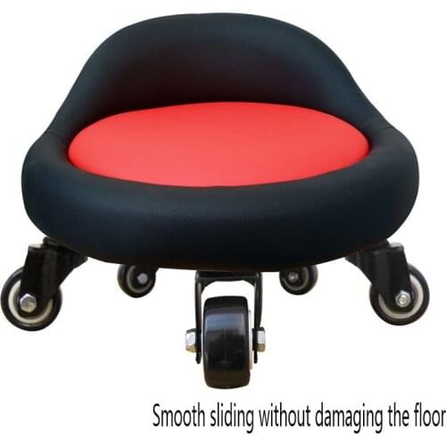 Salon Furniture Pedicure Chair Low Stool Pulley Movable Small Round Floor Cleaning Stool Pedicure Massage Stool Flower Pot Rack