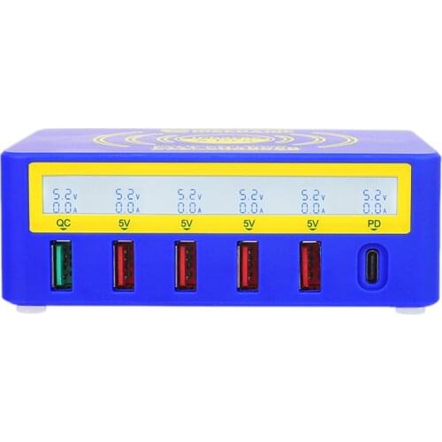 MECHANIC iCharge 6 Pro 5USB smart charge QC 3.0 Wireless charge Wireless charging with LCD display for Mobile phone charging