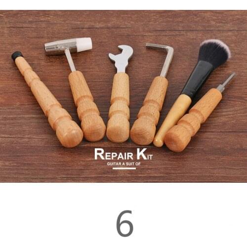 Guitar cleaning repair and maintenance tool set six in one piano wrench tap tool set