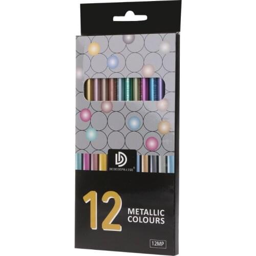 NoEnName_Null High Quality 1 Set/12 Pcs Metallic Non-Toxic Colored Drawing Pencils 12 Color Drawing Sketching Pencil