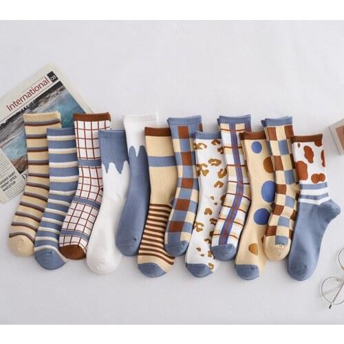 2021 New Novelty Funny Mens Hip Hop Street Colorful Cotton Happy Simple Cute Sock