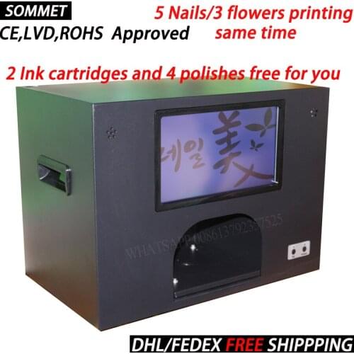 2020 latest model Real Nail Printer with computer touch secreen inside flower printer nail art machine