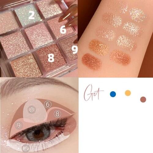 9 Colors FAICCIA Eyeshadow Palette Matte Shimmering Naturally Long Lasting No Smudging Eye Shadow DL