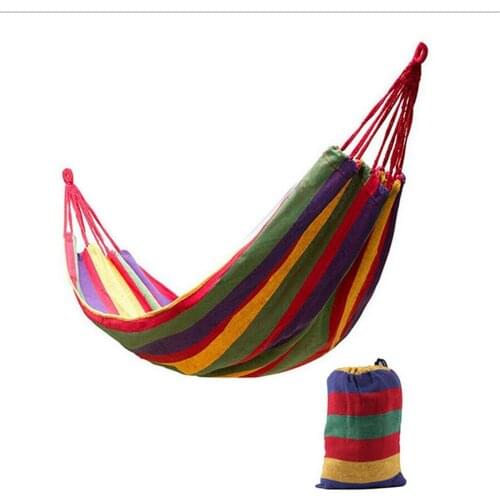 280*80mm 2 Persons Striped Hammock Outdoor Leisure Bed Thickened Canvas Hanging Bed Sleeping Swing Hammock For Camping Hunting