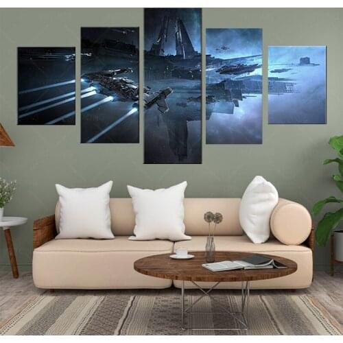 5pcs EVE Online Video Games Poster Canvas Painting Wall Art Living Room Decor For Living Room Boy Bedroom Wall Decor