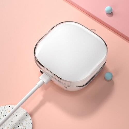 Transparent TPU Case Cover Compatible with QCY T13 Wireless Earbuds Charging Case with Keychain Protective Dustproof