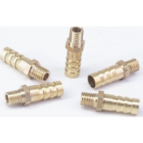 LOT 5 Hose Barb I/D 8mm x M8x1.25mm Metric Male Thread Brass coupler Splicer Connector fitting for Fuel Gas Water