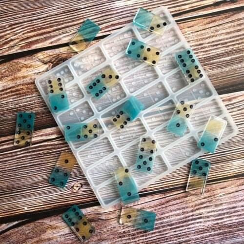 28 Cavities Silicone Dominoes Resin Casting Mold Dominoes Game Play Epoxy Resin Mold Dominoes Game Casino Fun Art Crafts