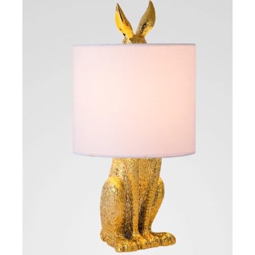 Modern Masked Rabbit Resin Table Lamps Animal Industrial Decor Desk Lights Luminaire For Bedroom Bedside Home Lighting Fixtures