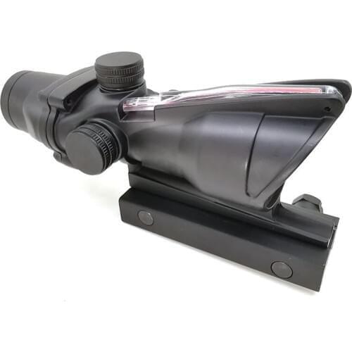 Tactical Hunting Optical Riflescope ACOG 4X32 Real Fiber Optical Scope Red Green Illuminated Etched Reticle Fits 20mm rail