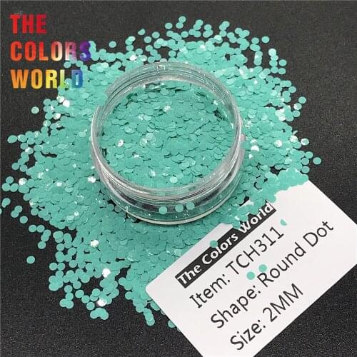 TCT-223 Round Dot Shape Solvent Resistant Matte Color 2MM Glitter Nail Art Decoration Nail Gel Face Glitter Handwork Crafts DIY